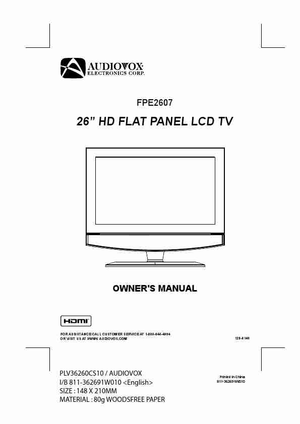 Audiovox Flat Panel Television FPE2607-page_pdf